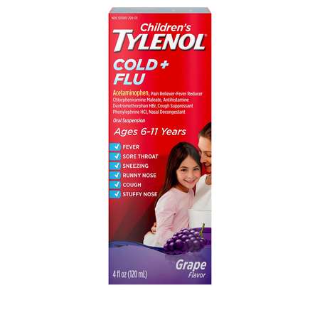TYLENOL CHILDRENS Tylenol Children's Grape Cold & Flu Suspension 4 fl. oz., PK36 3039103